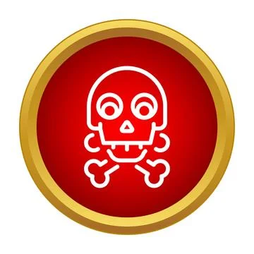 Skull and crossbones warning symbol for danger or poison Stock Illustration