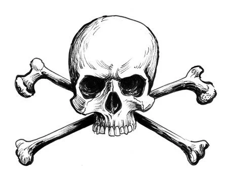Skull and crossed bones Stock Illustration