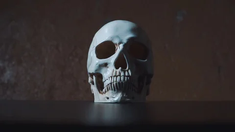 Skull and the falling cigarettes slow motion 스톡 동영상 83646372