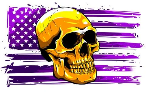 Skull and flag usa. Vector illustration graphics Stock Illustration