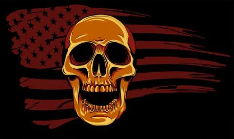 Skull and flag usa. Vector illustration design 스톡 일러스트