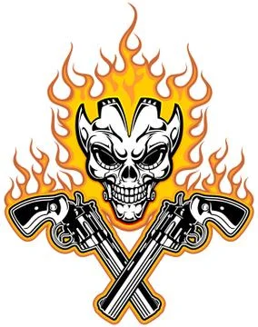 Skull and guns Stock Illustration