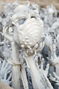 Skull and hands from hell Fotos de archivo