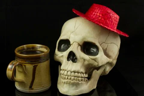 Skull and hat Stock Photos