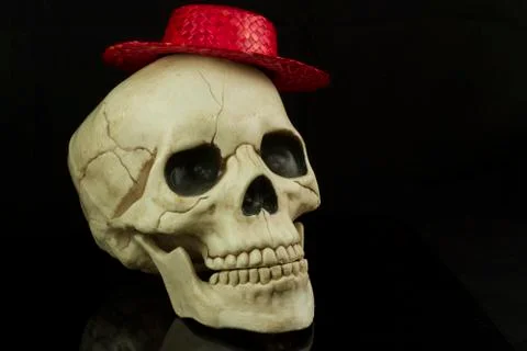 Skull and hat Stock Photos