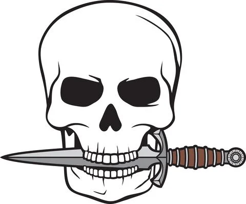 Skull and knife Stock Illustration