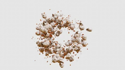 Skull And Maple Leaf Falling 02 Stock Footage 253140225