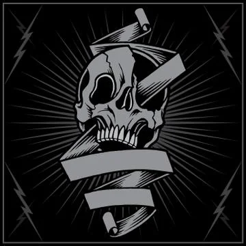 Skull and Ribbon Stock-Illustration