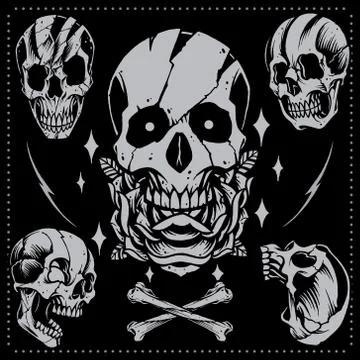 Skull and Rose Stock-Illustration