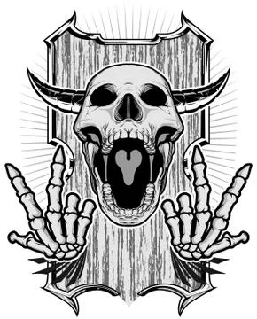 Skull and skeleton Stock Illustration