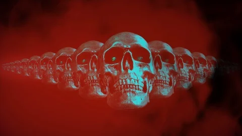 Skull Army From Hell, Dead Souls Loop Ready Stock Footage 122741449