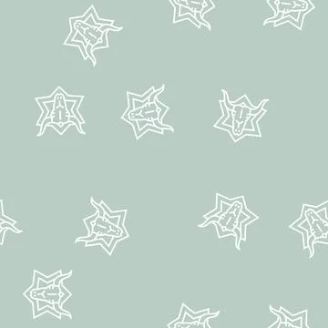 Skull astrological line seamless pattern Stock Illustration