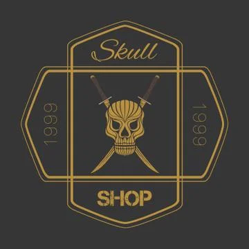 Skull Badges logo vector Stock Illustration
