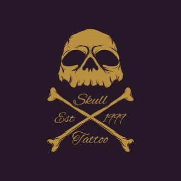 Skull Badges logo vector Stock Illustration