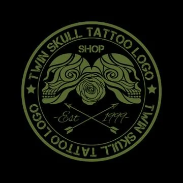 Skull Badges logo vector Illustrazione stock