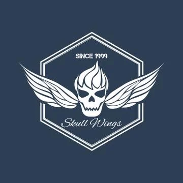 Skull Badges logo vector Stock Illustration