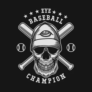 Skull baseball vector illustration Illustrazione stock
