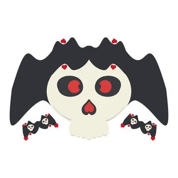 Skull bat illustration	 Stock Illustration