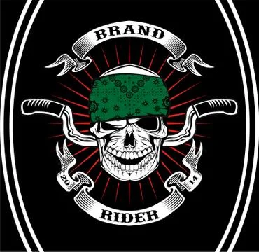 Skull Biker Rider Stock Illustration
