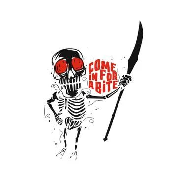 Skull bite vector illustration design. Stock Illustration