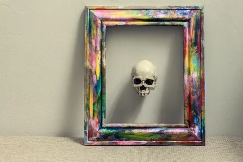 Skull with black background Foto stock