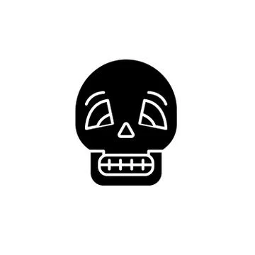 Skull black icon, vector sign on isolated background. Skull concept symbol Stock Illustration