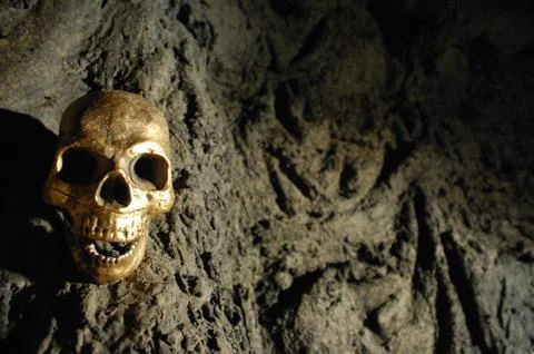 Skull Black magic 스톡 사진