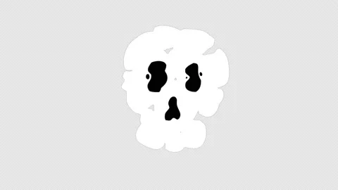 Skull blast loop motion graphics video transparent background with alpha chan Stock Footage 205136918