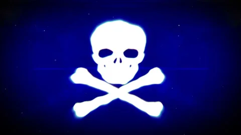 Skull Blue Loop Video stock 32508888