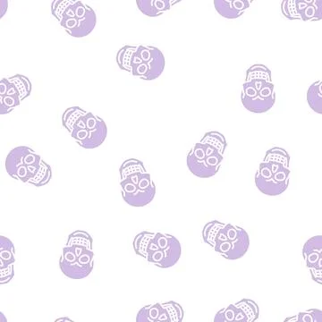 Skull bone glyph seamless pattern Illustrazione stock