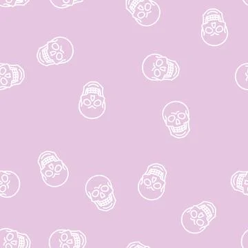 Skull bone line seamless pattern イラスト素材