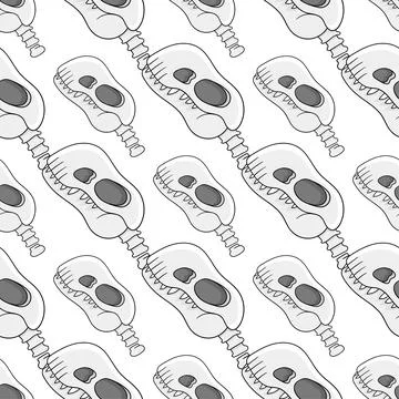 Skull bone seamless pattern textile print. repeat pattern background design 스톡 일러스트