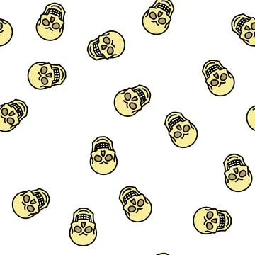 Skull bone vector seamless pattern イラスト素材