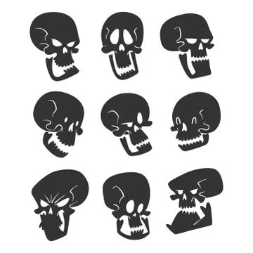 Skull bones human face halloween horror crossbones fear scary vector Stock Illustration