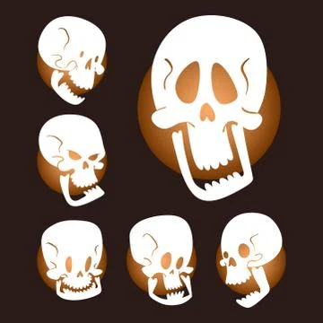 Skull bones human face halloween horror crossbones fear scary vector Stock Illustration