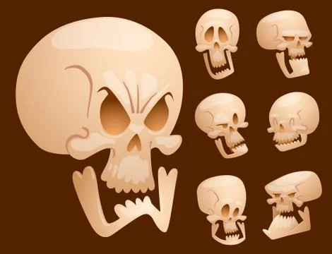 Skull bones human face halloween horror crossbones fear scary vector Stock Illustration