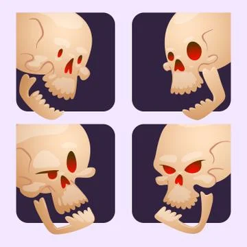 Skull bones human face halloween cards horror crossbones fear scary vector Stock Illustration