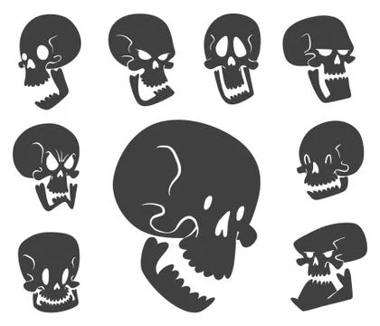Skull bones human face halloween horror crossbones fear scary vector Stock Illustration