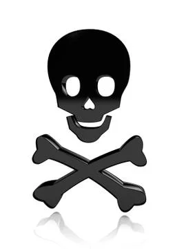 Skull with bones over white background Stock Illustration