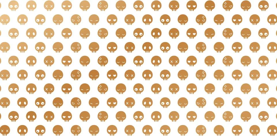 Skull bones Pattern gold Stock Illustration