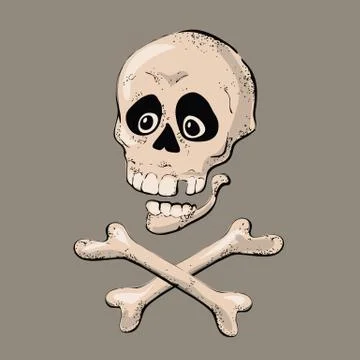 Skull with bones sign. Vector illustration. Illustrazione stock