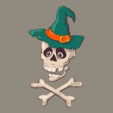 Skull with bones sign. Vector illustration. Stock Illustration