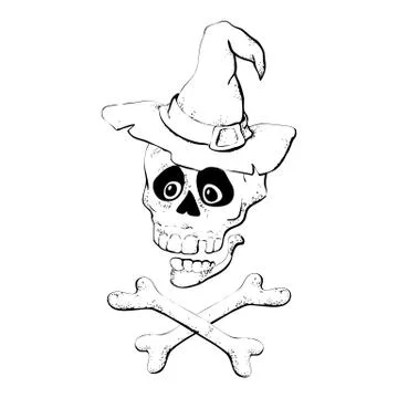 Skull with bones sign. Vector illustration. Stock Illustration