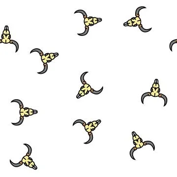 Skull bull vector seamless pattern Stock Illustration