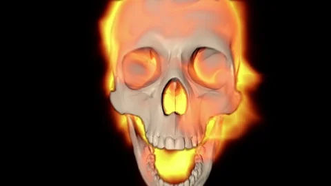 Skull Burning Transition Stock Footage 123153223