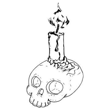 Skull with candles. Stock Illustration