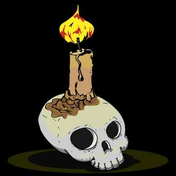 Skull with candles. Stock Illustration