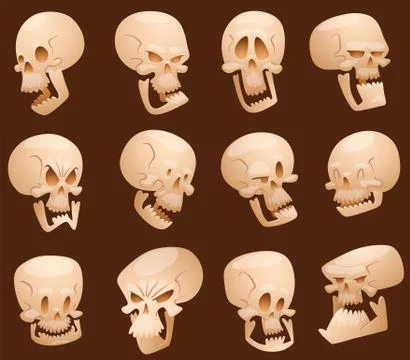 Skull cartoon faces vector illustration Illustrazione stock