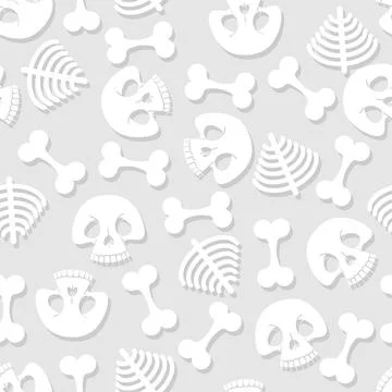 Skull cartoon Pattern seamless. funny skeleton Background. bone texture Stock Illustration