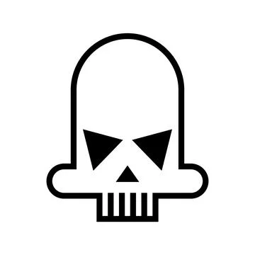 Skull cartoon simple geometric shape. Skeleton head abstract. vector illustra Stock Illustration